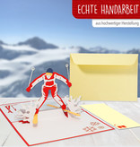 LINPOPUP Pop Up 3D Card, Birthday Card, Greeting Card, Voucher, Skiing, LIN17497, LINPopUp®, N270