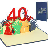 LINPOPUP Pop Up 3D Card, Birthday Card, Congratulations Card Voucher, 40th Birthday, LIN17261, LINPopUp®, N19