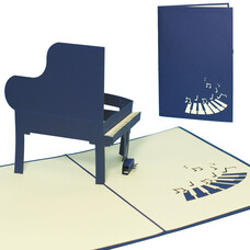 LINPOPUP Pop Up Card, 3D Card, Piano, N129