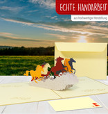 LINPOPUP Pop Up 3D Karte, Geburtstagskarte, Glückwunsch Karte, Wildpferde, LIN17224, LINPopUp®, N143