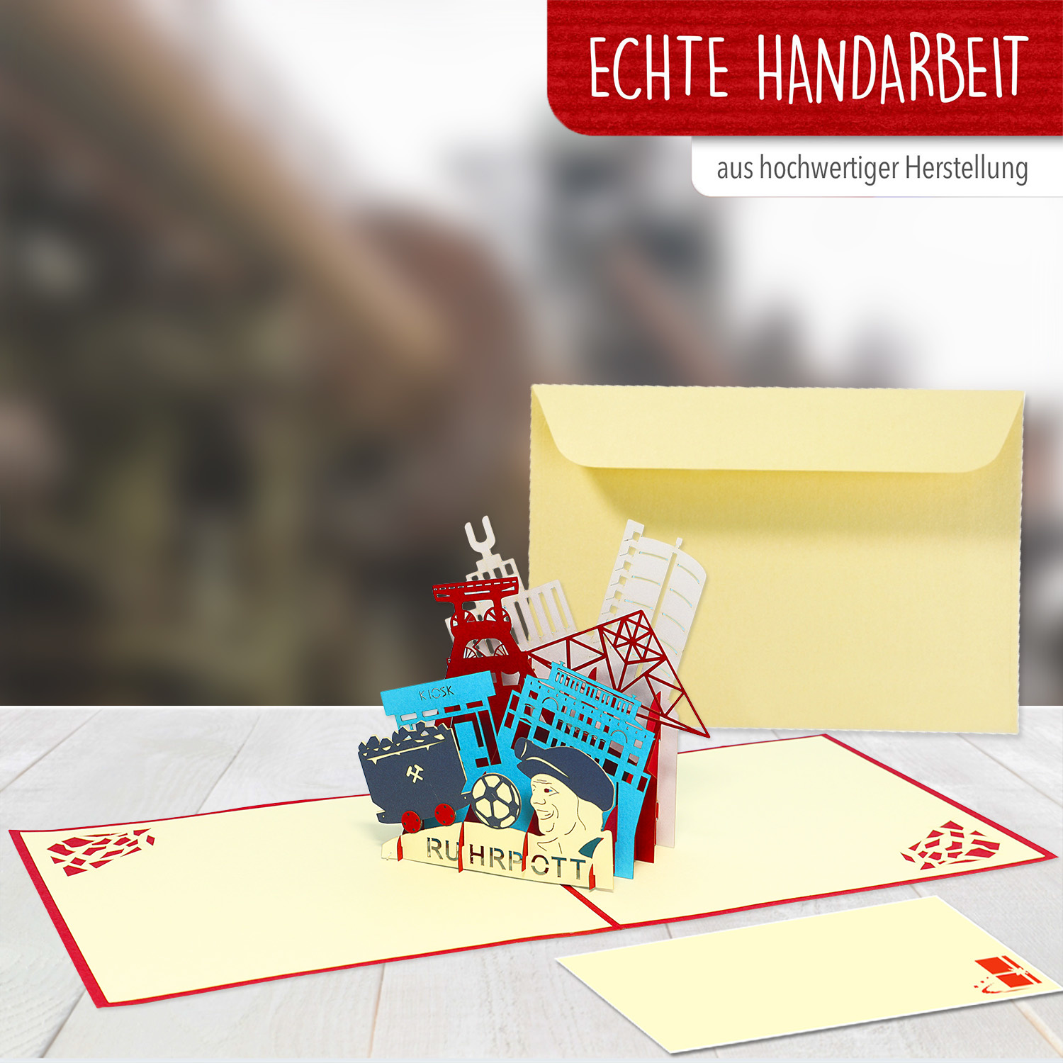 LINPOPUP Pop Up 3D Card, Birthday Card, Greeting Card, Travel Voucher, Ruhr Area, Ruhrpott, LIN17493, LINPopUp®, N267