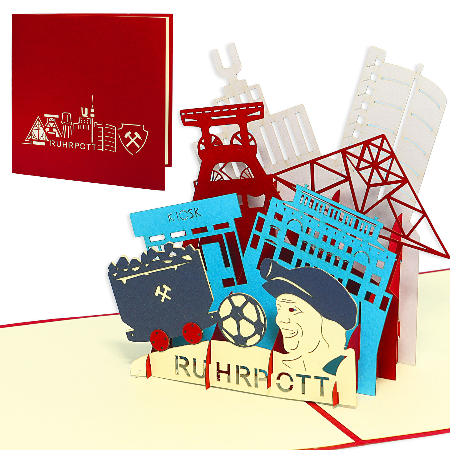 LINPOPUP Pop Up 3D Card, Birthday Card, Greeting Card, Travel Voucher, Ruhr Area, Ruhrpott, LIN17493, LINPopUp®, N267