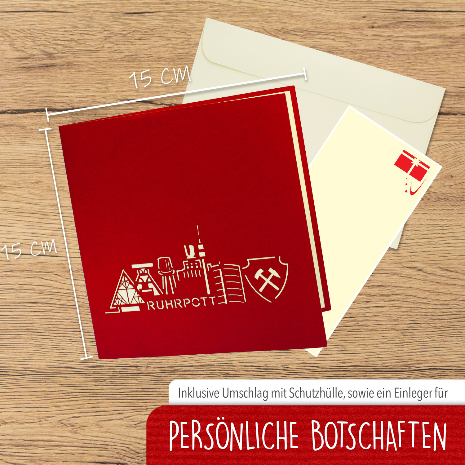 LINPOPUP Pop Up 3D Card, Birthday Card, Greeting Card, Travel Voucher, Ruhr Area, Ruhrpott, LIN17493, LINPopUp®, N267