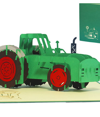 LINPOPUP Pop Up Card, 3D Card, Tractor, Trekker, N320