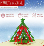 LINPOPUP Pop Up 3D Karte, Weihnachtskarte, Glückwunschkarte, Tannenbaum, Weihnachtsbaum Sterne, LIN17156, LINPopUp®, N423