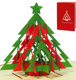 LINPOPUP Pop Up 3D Card, Christmas Card, Greeting Card, Fir Tree, Christmas Tree Stars, LIN17156, LINPopUp®, N423