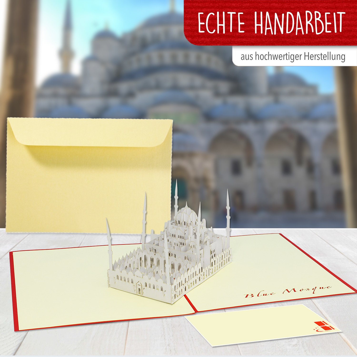 LINPOPUP Pop Up 3D Card, Greeting Card, Travel Voucher, Turkey, Blue Mosque, LIN17173, LINPopUp®, N183