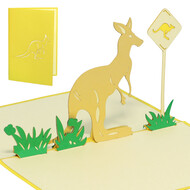 LINPOPUP Pop Up Card, 3D Map, Australia Kangaroo, N297