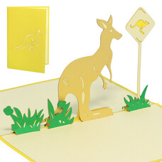 LINPOPUP Pop Up Card, 3D Map, Australia Kangaroo, N297