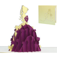 LINPOPUP Pop Up Card, 3D Card, Wedding Dress, N224