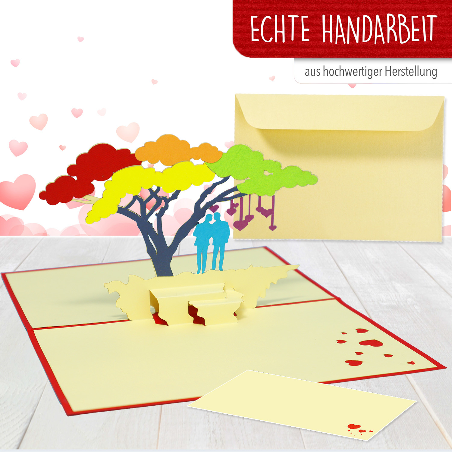 LINPOPUP Pop Up 3D Karte, Hochzeitskarte, Valentinskarte, Gleichgeschlechtliche Hochzeit, Homosexuelles Paar, LINPopUp®, N208