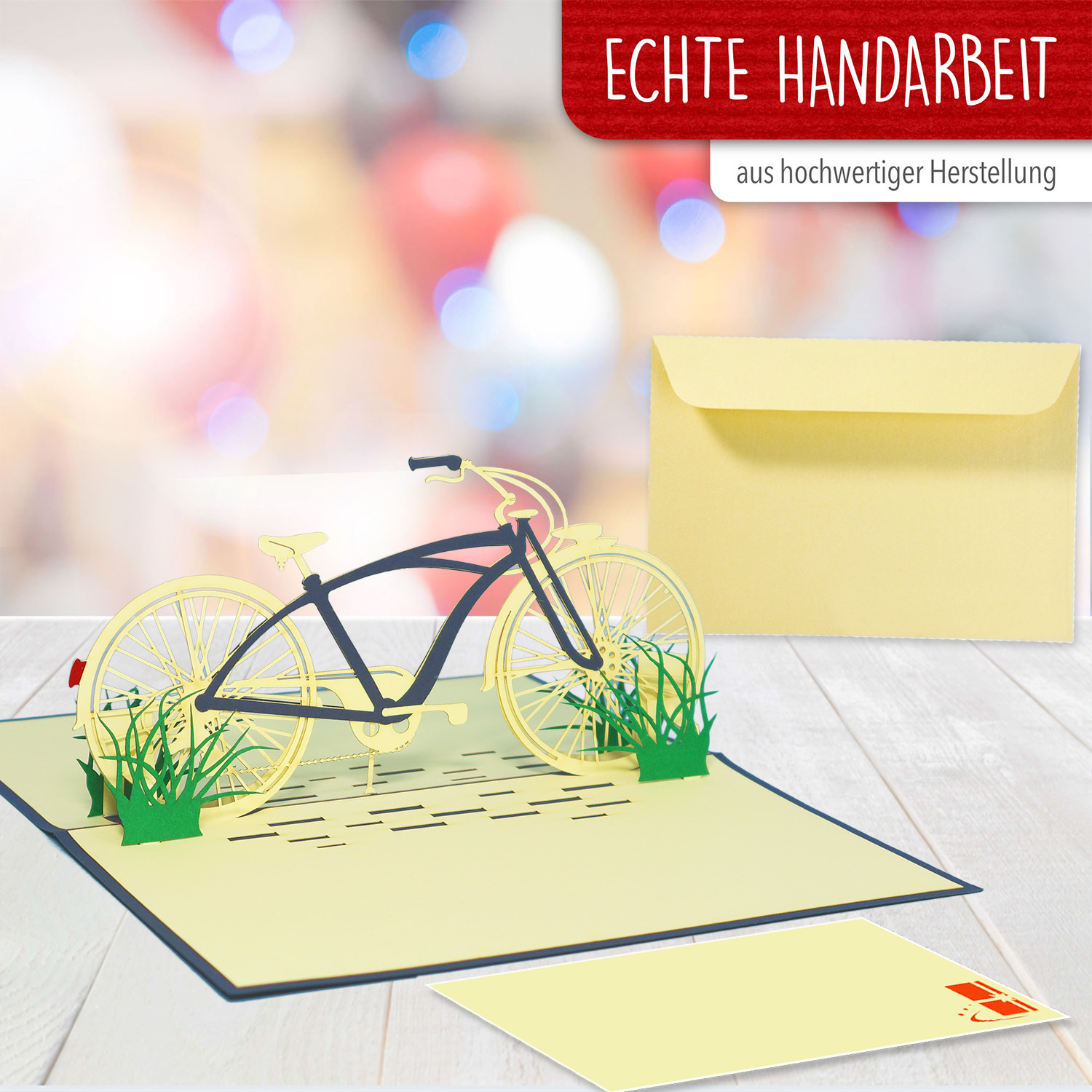 LINPOPUP Pop Up 3D Karte, Geburtstagskarten, Glückwunsch karte, Fahrrad, LIN17073, LINPopUp®, N154