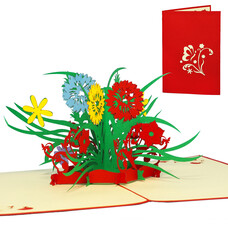 LINPOPUP Pop Up Card, 3D Card, Wild Flowers, N338