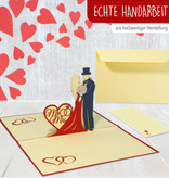 LINPOPUP Pop Up 3D Karte, Hochzeitskarte, Hochzeitseinladung, Brautpaar Mr./Mrs., LIN17555, LINPopUp®, N311
