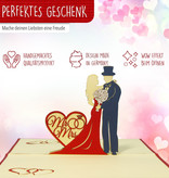 LINPOPUP Pop Up 3D Card, Wedding Card, Wedding Invitation, Bride and Groom Mr./Mrs., LIN17555, LINPopUp®, N311