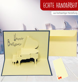 LINPOPUP Pop Up Grußkarte, Geburtstagskarte, 3D Klappkarte Musik Klavier Piano, LINPopUp®, N5