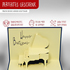 LINPOPUP Pop Up Greeting Card, Birthday Card, 3D Folding Card Music Piano, LINPopUp®, N5