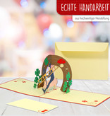 LINPOPUP Pop Up 3D Karte, Glückwunschkarte, Neues Jahr Karte, Viel Glück, Schornsteinfeger, LIN17495, LINPopUp®, N268