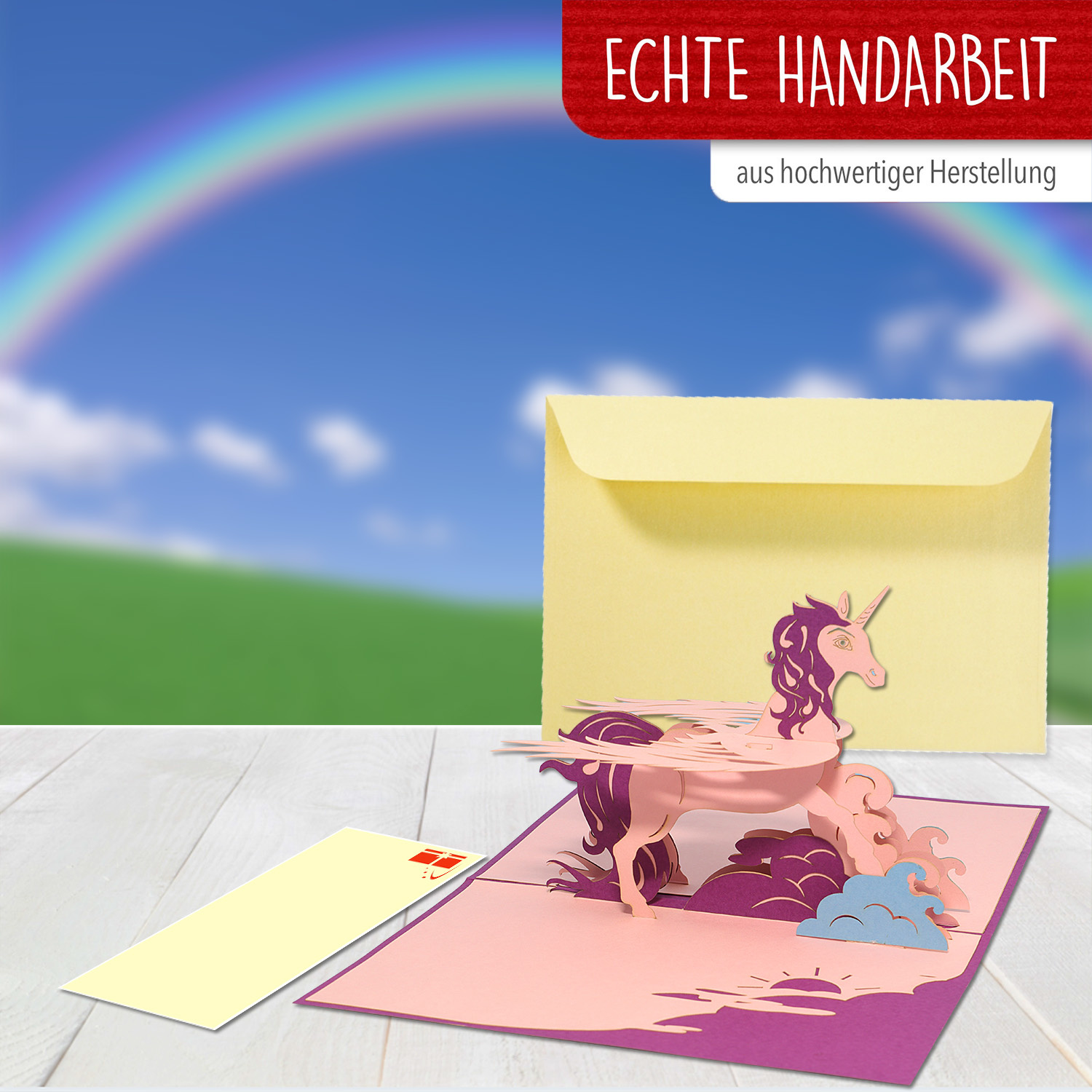 LINPOPUP Pop Up 3D Card, Birthday Card, Greeting Card, Gift Certificate, Children's Birthday, Unicorn, LIN17527, LINPopUp®, N281