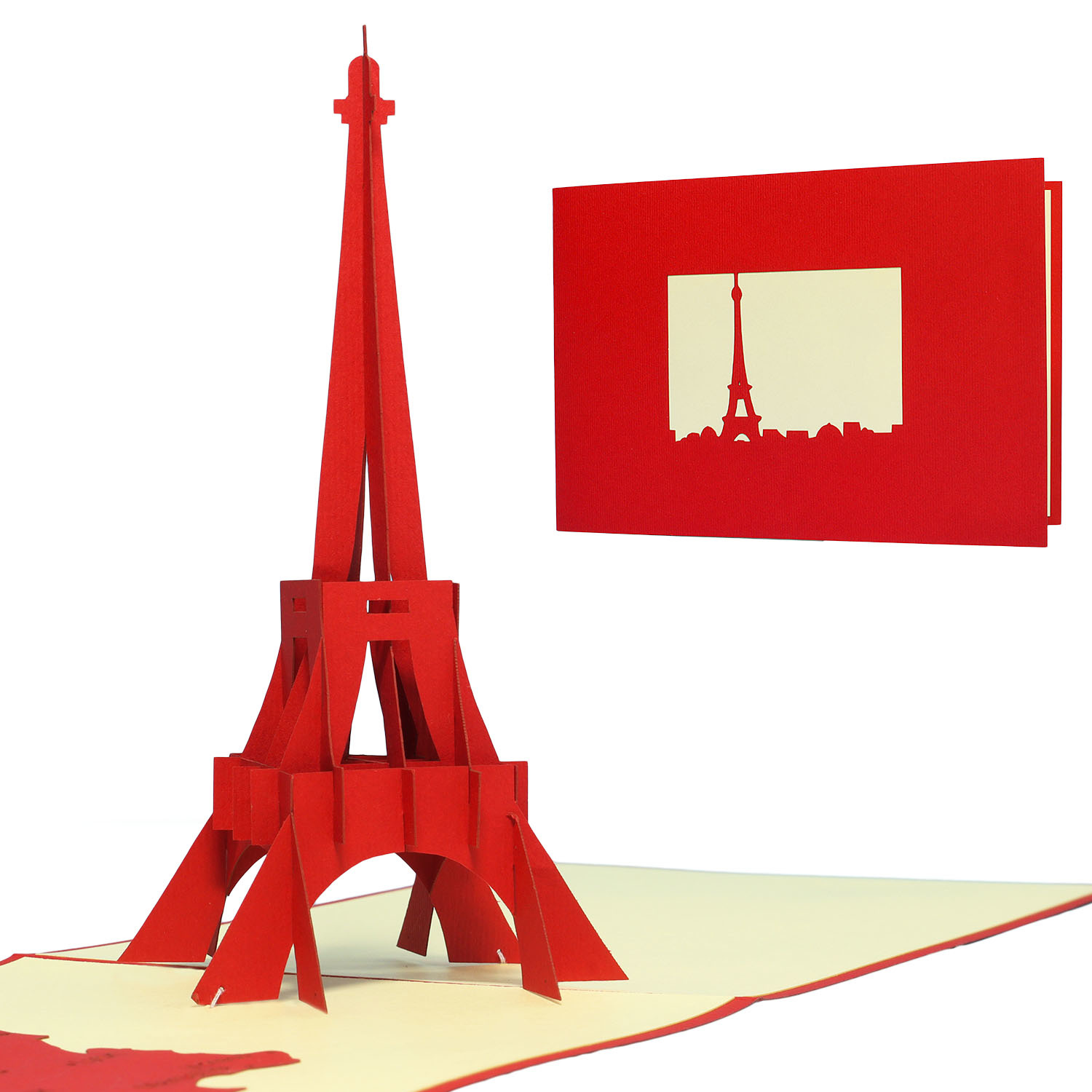 LINPOPUP Pop Up 3D Karte, Glückwunschkarte, Reisegutschein, Paris, Frankreich, Eiffelturm, LIN17422, LINPopUp®, N178