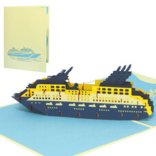 LINPOPUP Pop Up Card, 3D Card, Ship, Cruise, N315