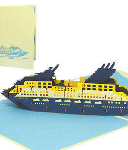 LINPOPUP Pop Up Card, 3D Card, Ship, Cruise, N315