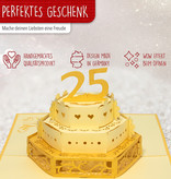 LINPOPUP Pop Up 3D Karte, Hochzeitskarte, Hochzeitseinladung, 25 Jahre Silberhochzeit, LIN17562, LINPopUp®, N314