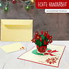 LINPOPUP Pop Up 3D Karte, Weihnachtskarte, Glückwunschkarte, Weihnachtsblumen, Weihnachtsstern, LIN17661, LINPopUp®, N456