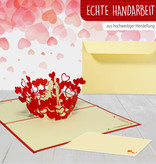 Pop Up 3D Card, Valentine's Day Card, Wedding Invitation, Wedding Card, Lovers LINPopUp®, N62