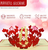 Pop Up 3D Card, Valentine's Day Card, Wedding Invitation, Wedding Card, Lovers LINPopUp®, N62