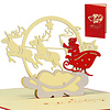 LINPOPUP Pop Up 3D Karte, Weihnachtskarte, Glückwunschkarte, Schlitten Rentiere, LINPopUp®, N424