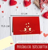 LINPOPUP Pop Up 3D Karte, Valentinskarte, Hochzeitseinladung, Hochzeitskarte, Brautpaar im Boot, LINPopUp®, N71