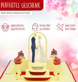 LINPOPUP Pop Up 3D Karte, Hochzeitseinladung, Hochzeitskarte, Brautpaar, LINPopUp®, N79