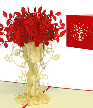 Pop Up 3D Card, Birthday Card, Greeting Card Mother's Day, Flower Vase, N45