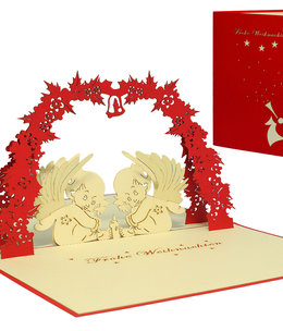 LINPOPUP Pop Up Card, 3D Card, Christmas Card, Angel Mistletoe, N410