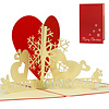 LINPOPUP Pop Up Card, 3D Card, Christmas Card, Snowflake with Heart, LIN17082, LINPopUp®, N442