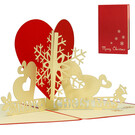 LINPOPUP Pop Up Card, 3D Card, Christmas Card, Snowflake with Heart, N442