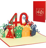 LINPOPUP Pop Up 3D Card, Birthday Card, Congratulations Card Voucher, 40th Birthday, LIN17260, LINPopUp®, N18