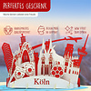 LINPOPUP  LINPOPUP®, LIN17779, Pop Up 3D Card Cologne Birthday Card Greeting Card Folding Card Postcard Travel Voucher Cologne Cathedral Cologne Skyline City Trip Cologne Souvenir, N218