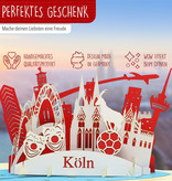 LINPOPUP  LINPOPUP®, LIN17779, Pop Up 3D Card Cologne Birthday Card Greeting Card Folding Card Postcard Travel Voucher Cologne Cathedral Cologne Skyline City Trip Cologne Souvenir, N218