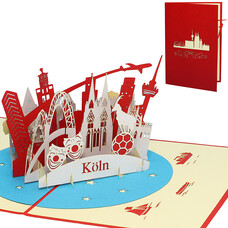 LINPOPUP Pop Up Card, 3D Card, Cologne Skyline, N218