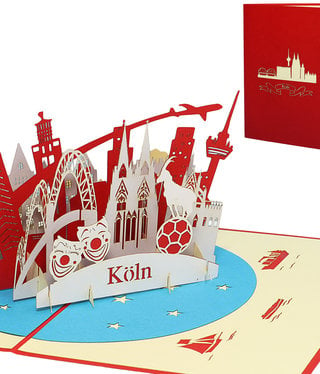 LINPOPUP Pop Up Card, 3D Card, Cologne Skyline, N218