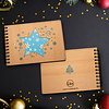 LINPOPUP LINPOPUP®, notebook, refillable notebook, ring binder, blank wooden christmas stars, notebook wooden cover, christmas stars