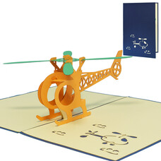 LINPOPUP Pop Up Card, 3D Card, Helicopter, N148