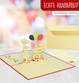 LINPOPUP Pop Up 3D Card, Birth Card, Congratulations on Birth, Stroller Baby Mother, LINPopUp®, N94