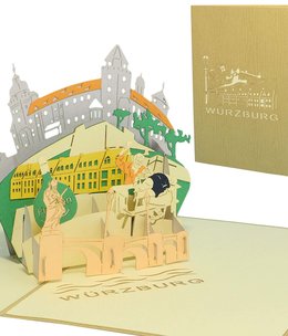 LINPOPUP Pop Up Card, 3D Card, Travel Voucher, Würzburg, N351