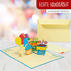 LINPOPUP LINPopUp®, LIN17776, Pop Up Card Birthday, 3d Card Birthday Card, Folded Card, Greeting Card Birthday, Birthday Cake, Balloon Cards, N37