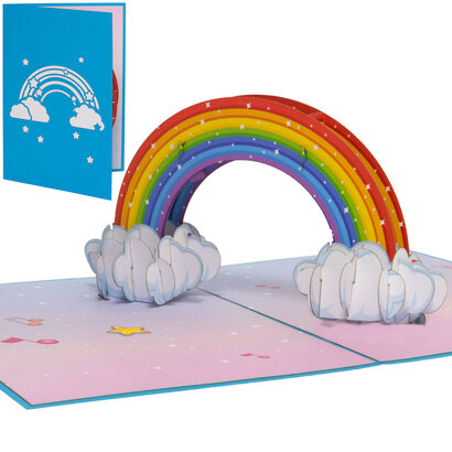 LINPOPUP LINPopUp®, LIN17780, Pop Up Card Rainbow, Wedding Card Rainbow, Folding Cards Rainbow, Birthday Card Kids, Greeting Card Rainbow, Rainbow, N28