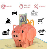 LINPOPUP LINPOPUP®, LIN17781, Pop Up Card Pig, 3d Card Folding Birthday Card Pig, Pop Up Card Gift Certificate, Piggy Bank Cards, N41