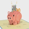 LINPOPUP LINPOPUP®, LIN17781, Pop Up Card Pig, 3d Card Folding Birthday Card Pig, Pop Up Card Gift Certificate, Piggy Bank Cards, N41